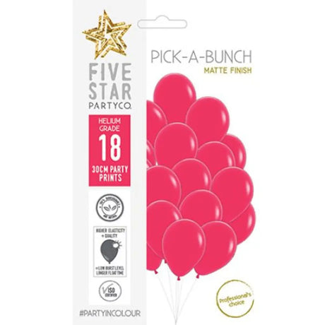 Party Air Balloon Matte Raspberry 30cm 18Pk 700014