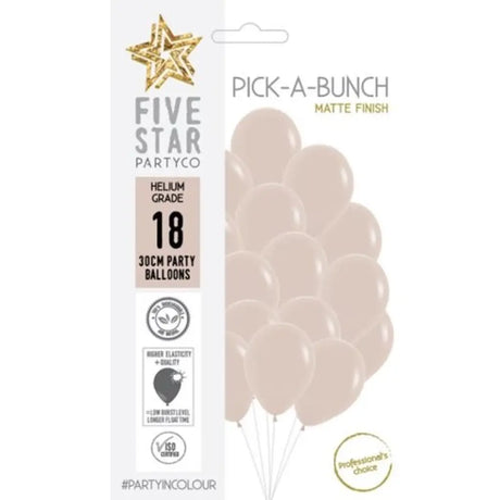 Party Air Balloon Matte White Sand 30cm 18Pk 700071