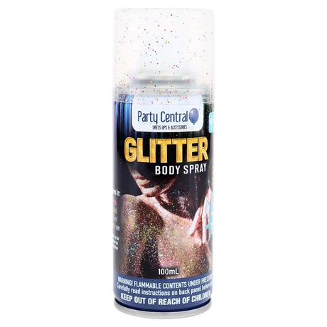 Party Central Assorted Body Glitter Spray 100ml 287840