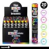 Party Central Assorted Glow Stick Bracelet 5x20mm 15Pk 242467