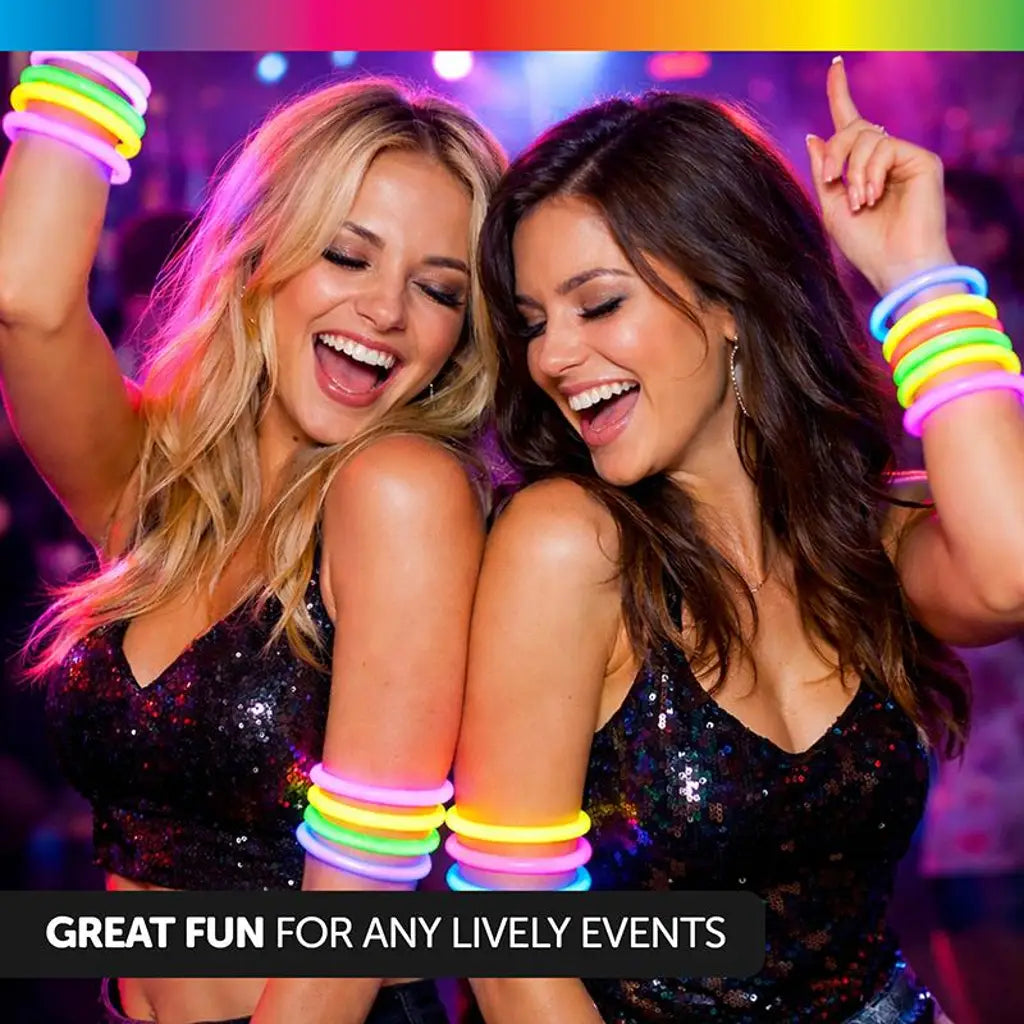 Party Central Assorted Glow Stick Bracelet 5x20mm 15Pk 242467