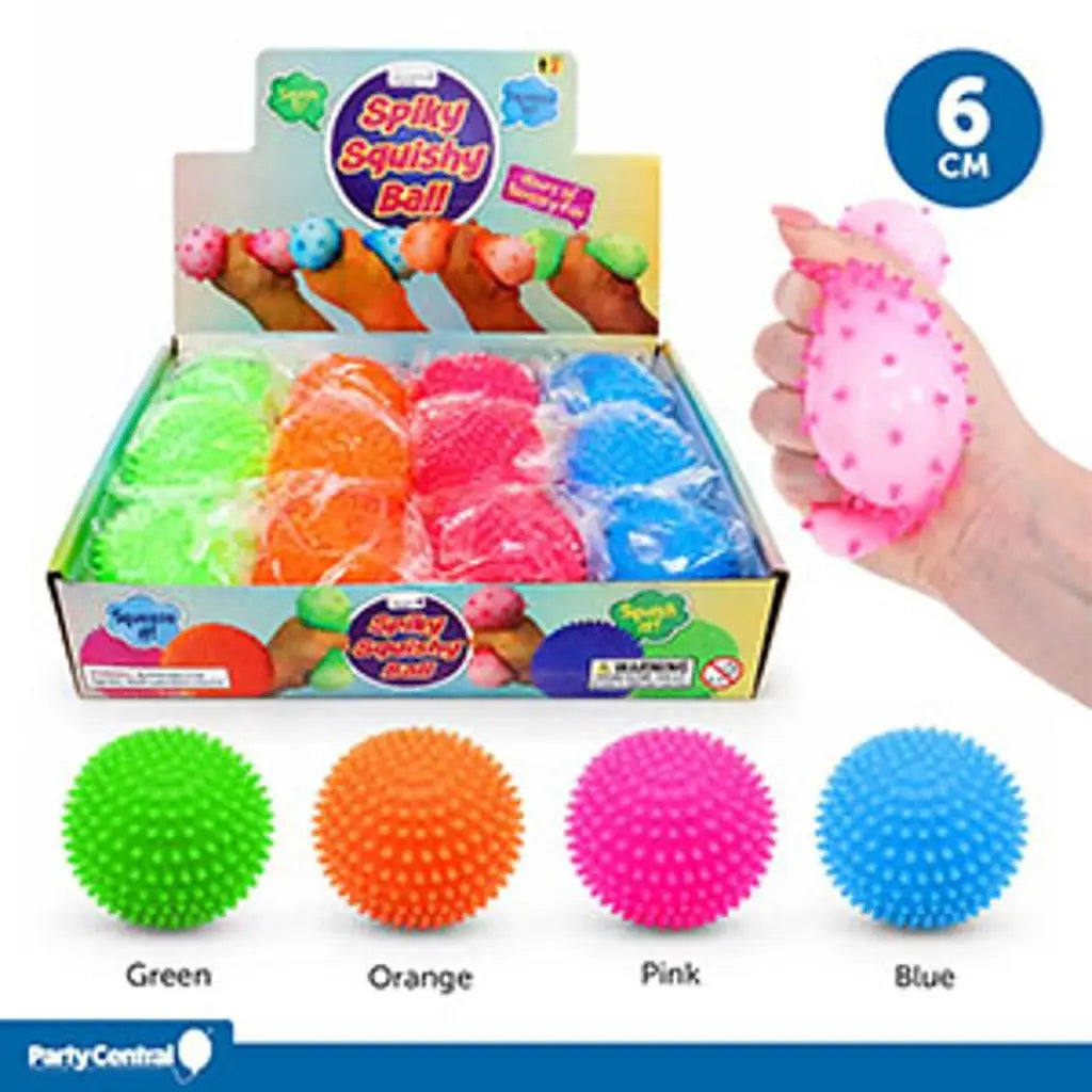 Party Central Assorted Spiky Squish Ball Stretch 6cm 287789
