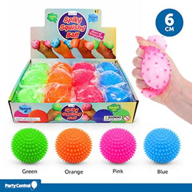 Party Central Assorted Spiky Squish Ball Stretch 6cm 287789