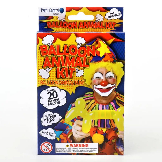 Party Central Balloon Animal Kit Assorted Colours 21Pk 133048