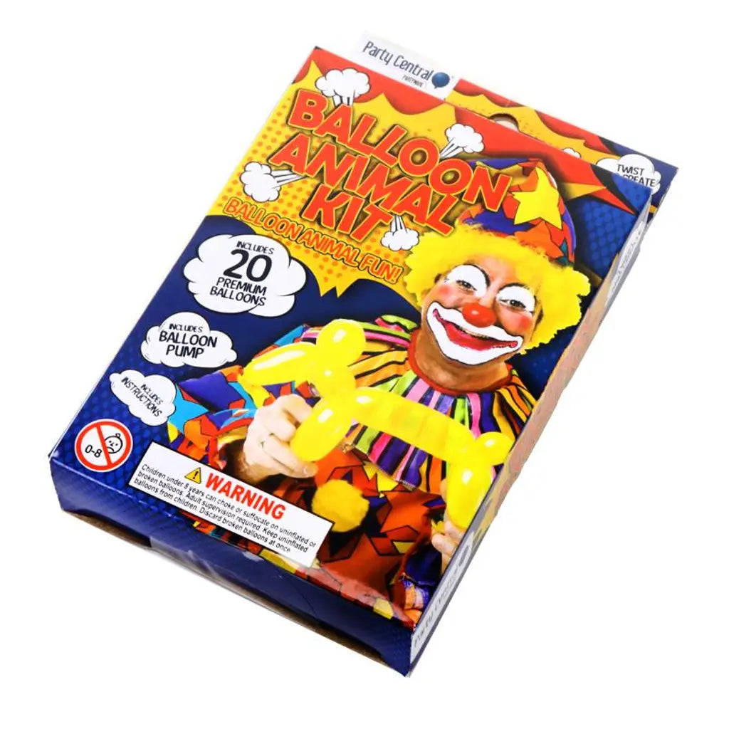 Party Central Balloon Animal Kit Assorted Colours 21Pk 133048