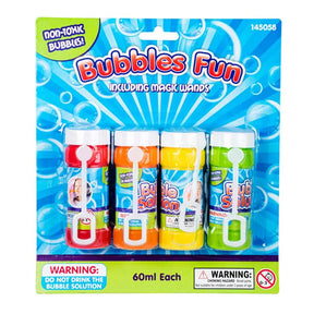 Party Central Bubbles Fun Including Magic Wands Set 60ml 4Pk 145058