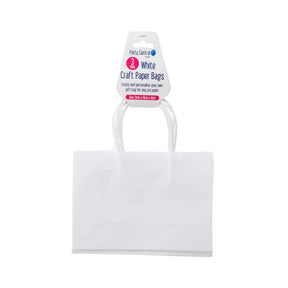 Party Central Craft Paper Gift Bags White 21x15x8cm 3Pk 237845