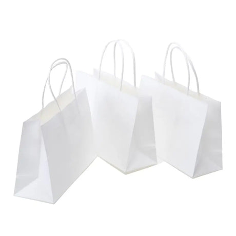 Party Central Craft Paper Gift Bags White 21x15x8cm 3Pk 237845