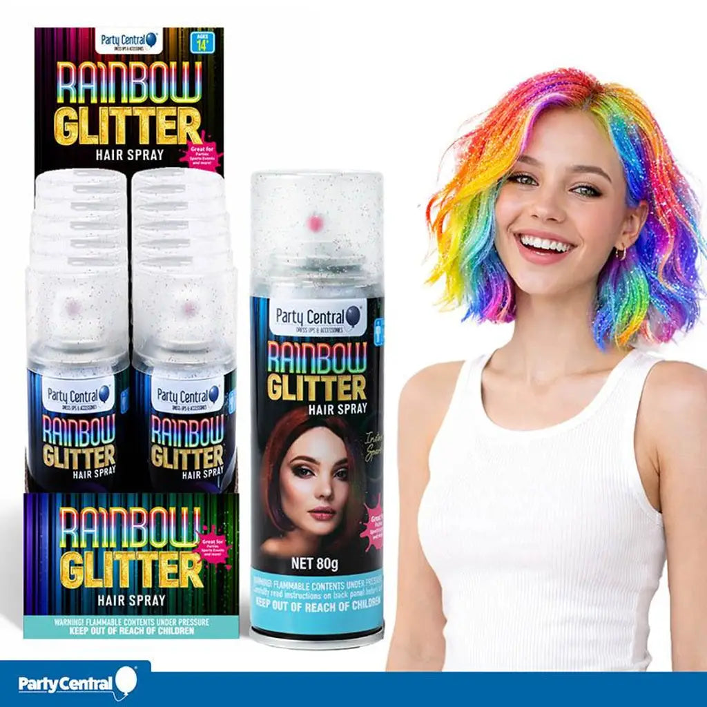 Party Central Glitter Rainbow Hair Spray 80g 269167