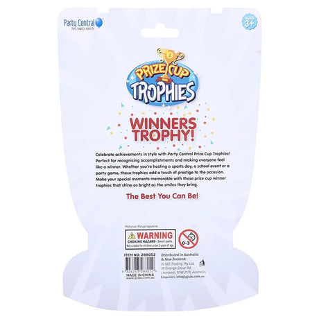 Party Central Gold Medal Trophies 5.5x8cm 3Pk 288052
