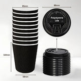 Party Central Large Paper Coffee Cups Rippled Double Wall 350ml 20Pk 211920