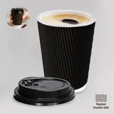Party Central Large Paper Coffee Cups Rippled Double Wall 350ml 20Pk 211920