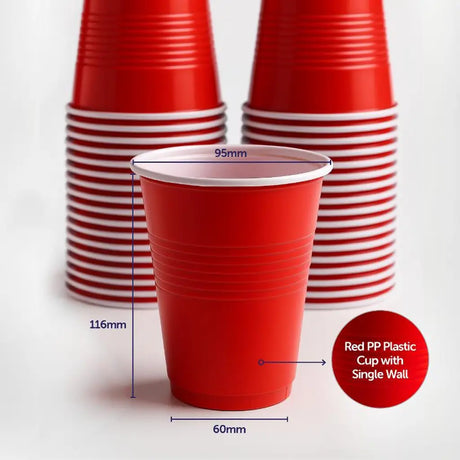Party Central Partyware Drinkware Reusable Plastic Cup American Red 450ml 10Pk 171897
