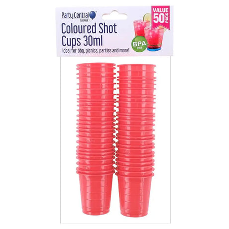 Party Central Partyware Drinkware Reusable Shot Cup American Red And Blue 30ml 50Pk 177011