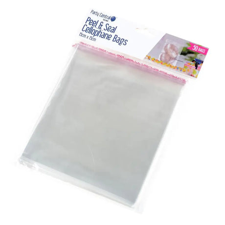 Party Central Premium Seal Cellophane Snack Bags 15x15cm 50Pk 270866