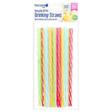 Party Central Reusable Straws Retro Stripe 20Pk 288717