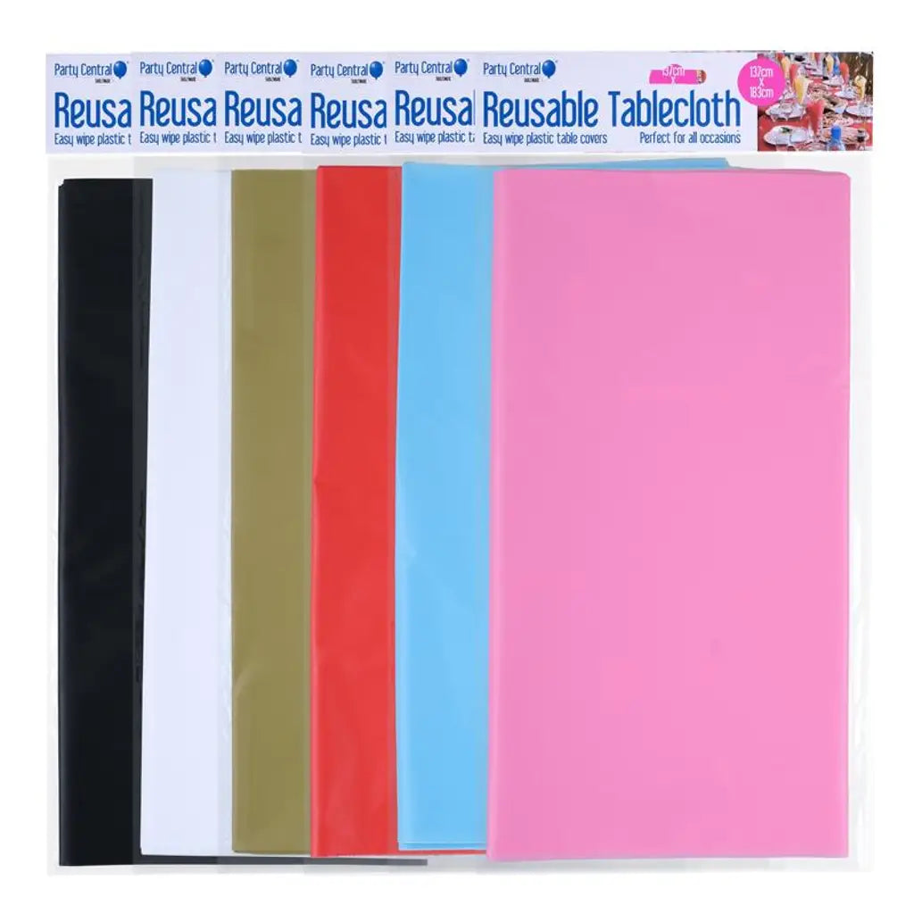 Party Central Reusable Table Cloth Assorted Colour 137x183cm 206544