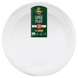 Party Central Sugarcane Round Dinner Plates White Large 26cm 30Pk 279012
