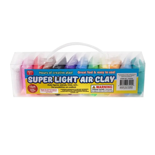 Party Central Super Light Air Clay Assorted Colour 10g 12Pk 234202