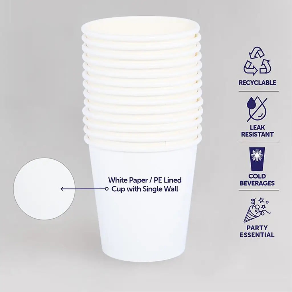 Party Central White Paper Cup 200ml 25Pk 287949