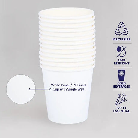 Party Central White Paper Cup 200ml 25Pk 287949