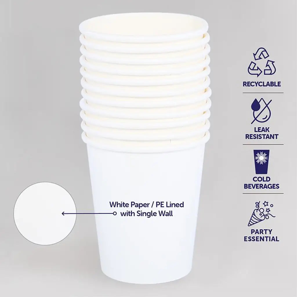 Party Central White Paper Cup 350ml 25Pk 287963