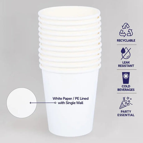 Party Central White Paper Cup 350ml 25Pk 287963