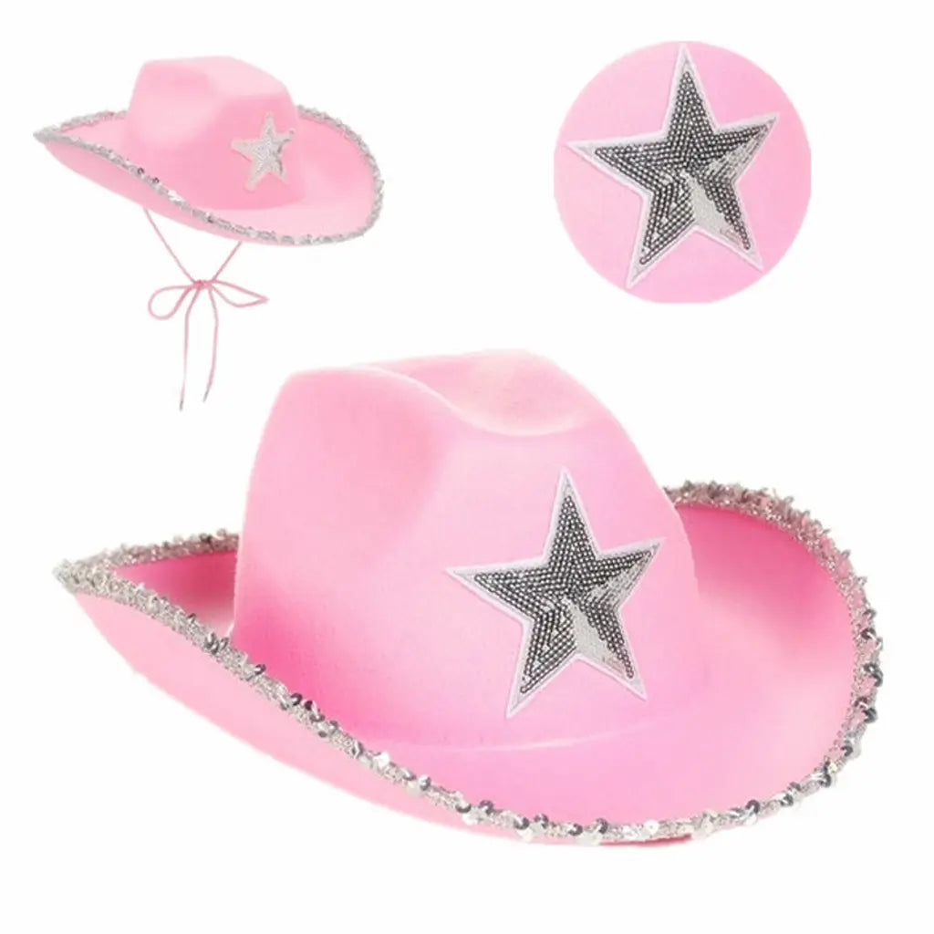 Party Hat Cowboy Sequins Pink K175708