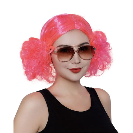 Party Planet 80s Pink Female Bunches Wig PP45559
