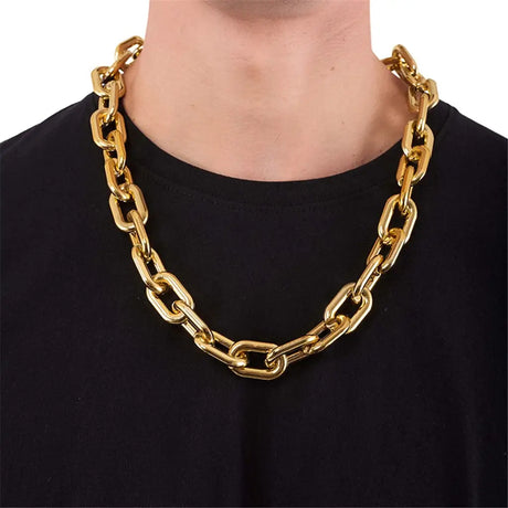 Party Planet Big Link Gold Plastic Necklace PP11551