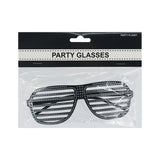 Party Planet Black Blinged Shutter Shade Glasses A95683