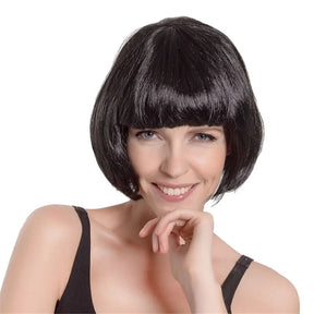 Party Planet Black Bob Wig A95881