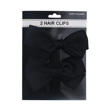Party Planet Black Bow Hair Clip 2PK PP11896
