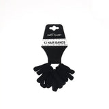 Party Planet Black Elastic Hair Ties 12PK PP11872