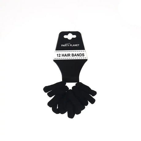 Party Planet Black Elastic Hair Ties 12PK PP11872