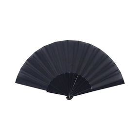 Party Planet Black Fabric Hand Fan PP94130
