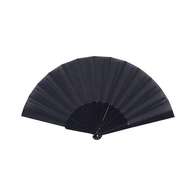 Party Planet Black Fabric Hand Fan PP94130