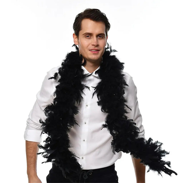 Party Planet Black Feather Boa A103913-F