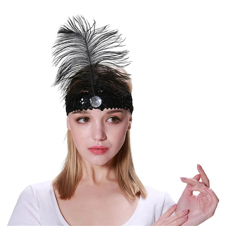 Party Planet Black Flapper Headband A95829-F