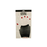 Party Planet Black Short Fingerless Fishnet Gloves A219850