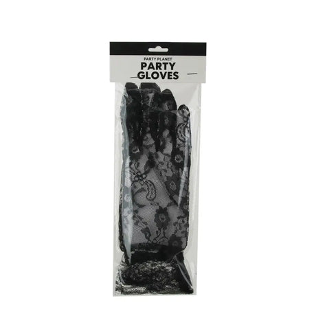 Party Planet Black Short Lace Gloves A110805
