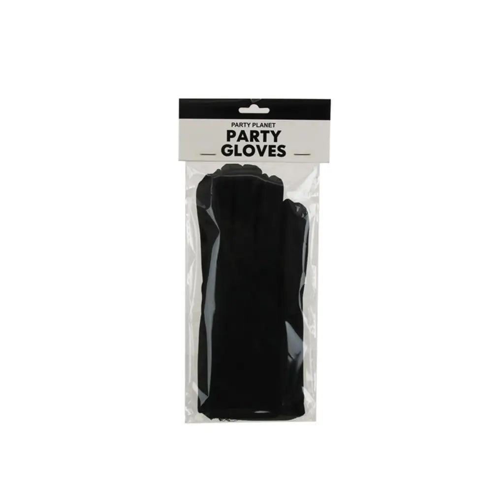 Party Planet Black Short Party Gloves A95812
