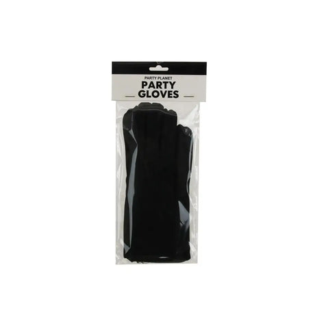Party Planet Black Short Party Gloves A95812