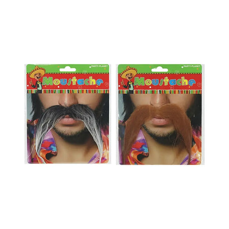 Party Planet Black or Brown Mexican Bandito Moustache A156766