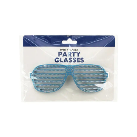 Party Planet Blue Blinged Shutter Shade Glasses A97151