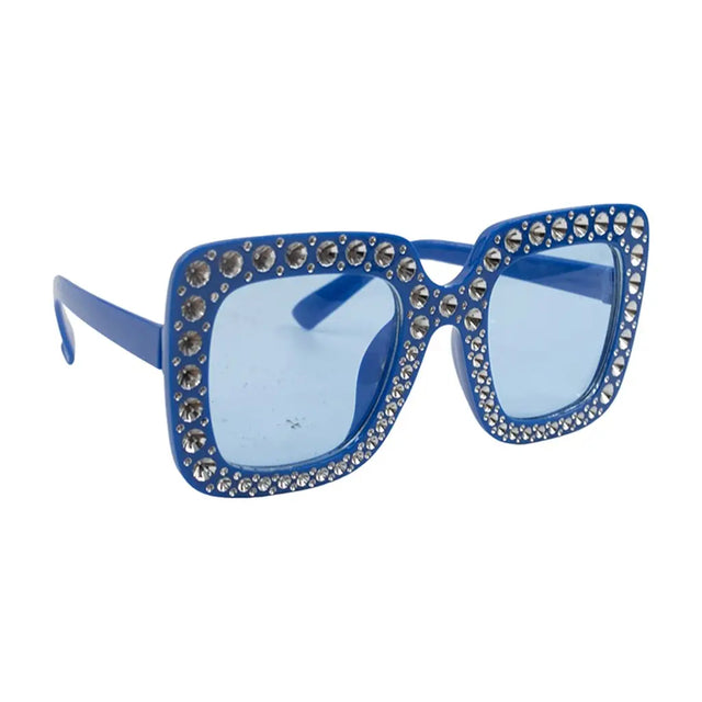 Party Planet Blue Blinged Square Party Glasses PP44644