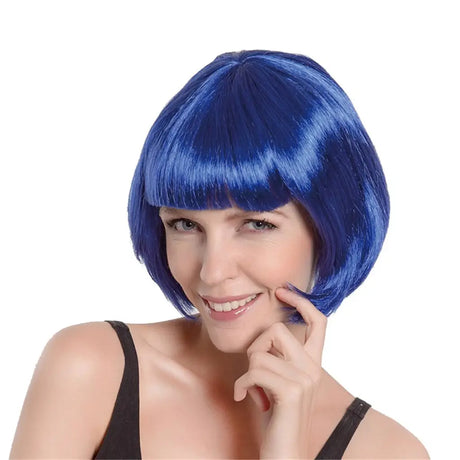 Party Planet Blue Bob Wig A97359