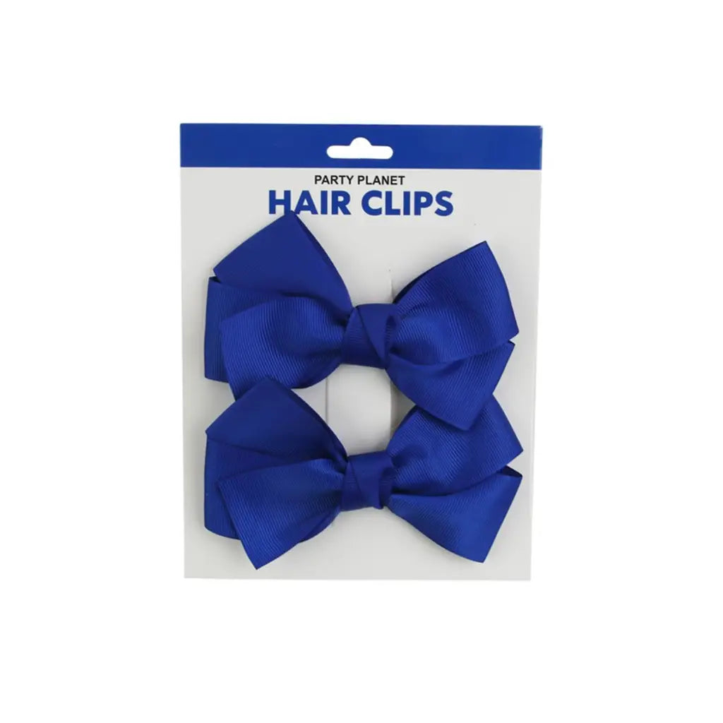 Party Planet Blue Bow Hair Clip 2PK PP11254