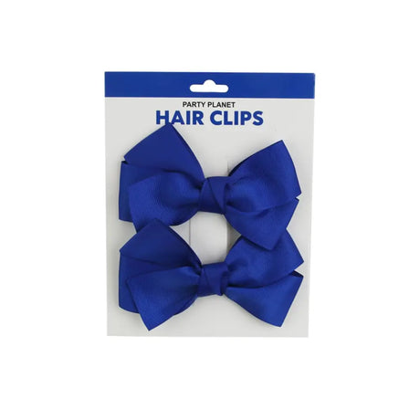 Party Planet Blue Bow Hair Clip 2PK PP11254