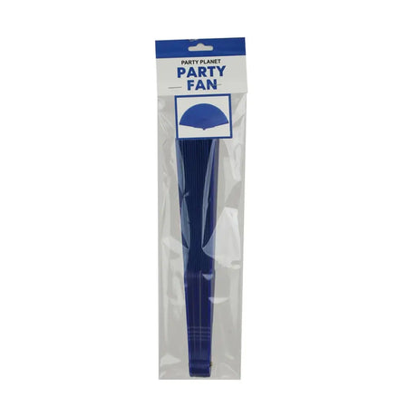Party Planet Blue Fabric Hand Fan PP94116